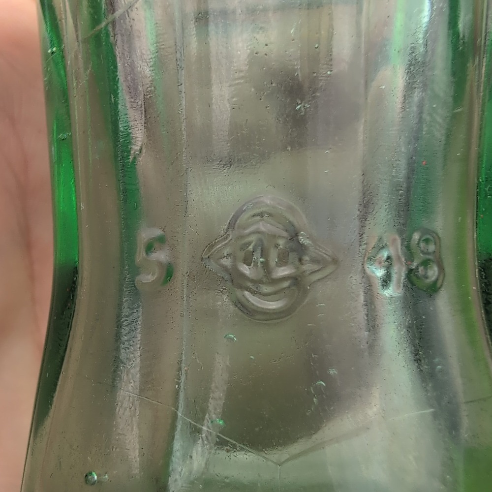 Vintage 1948 Coca-Cola Bottle Anniston Alabama Georgia Green Glass Hobbleskirt - Picture 3 of 3
